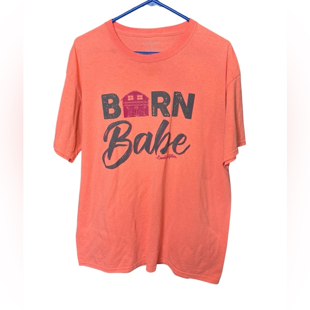 Lincoln Orange Crew Neck Tee Barn Babe